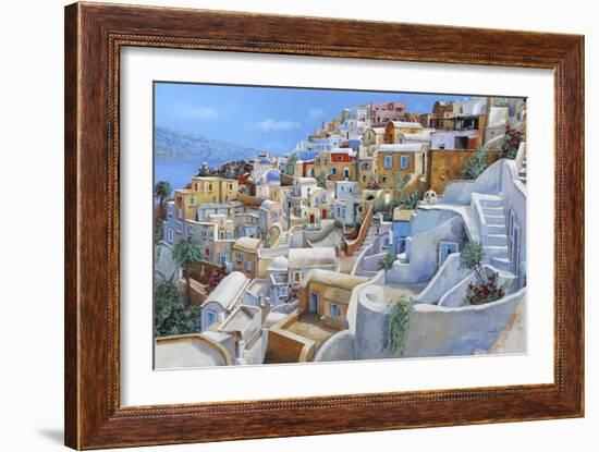 Santorini a Colori-Guido Borelli-Framed Giclee Print