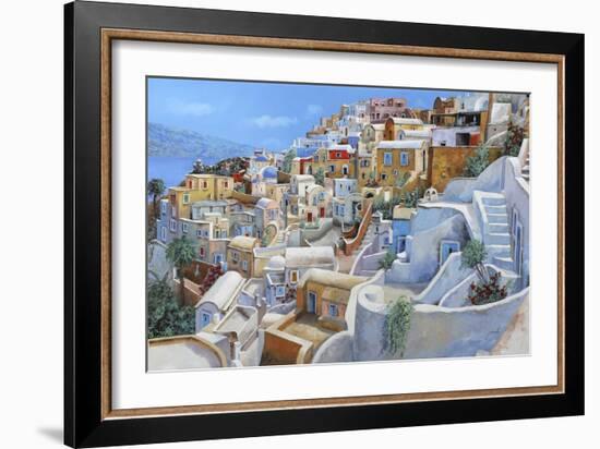 Santorini a Colori-Guido Borelli-Framed Giclee Print