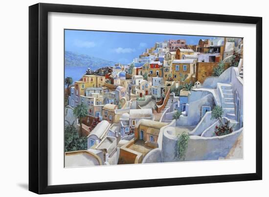 Santorini a Colori-Guido Borelli-Framed Giclee Print
