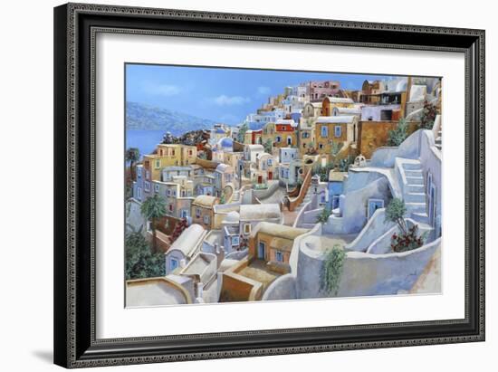 Santorini a Colori-Guido Borelli-Framed Giclee Print