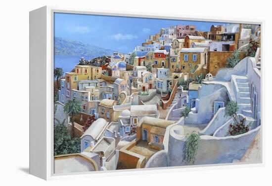 Santorini a Colori-Guido Borelli-Framed Premier Image Canvas