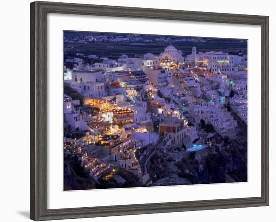 Santorini at Night, Greece-Walter Bibikow-Framed Photographic Print