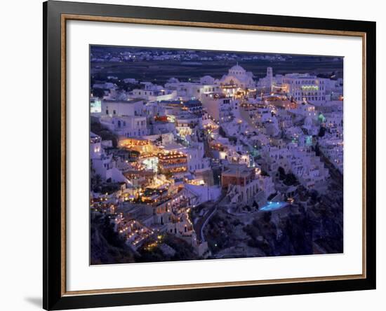 Santorini at Night, Greece-Walter Bibikow-Framed Photographic Print