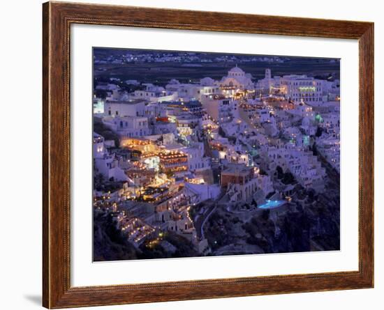 Santorini at Night, Greece-Walter Bibikow-Framed Photographic Print