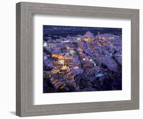 Santorini at Night, Greece-Walter Bibikow-Framed Photographic Print