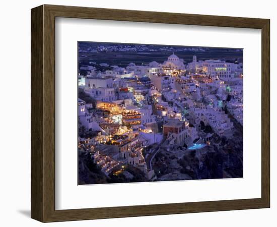 Santorini at Night, Greece-Walter Bibikow-Framed Photographic Print