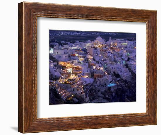 Santorini at Night, Greece-Walter Bibikow-Framed Photographic Print