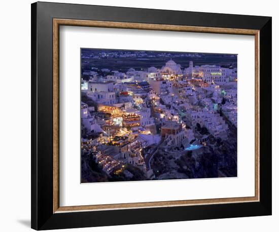 Santorini at Night, Greece-Walter Bibikow-Framed Photographic Print