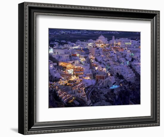 Santorini at Night, Greece-Walter Bibikow-Framed Photographic Print