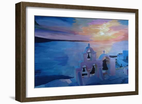 Santorini Greece View from Oia during Sunset-Markus Bleichner-Framed Art Print