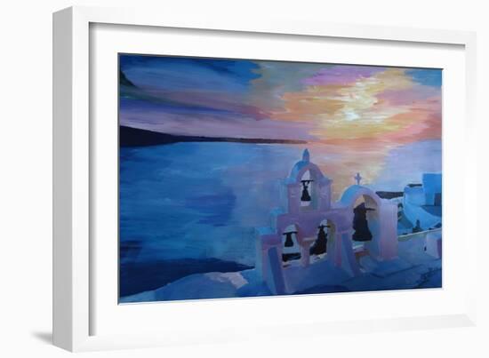 Santorini Greece View from Oia during Sunset-Markus Bleichner-Framed Art Print