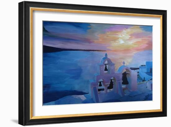 Santorini Greece View from Oia during Sunset-Markus Bleichner-Framed Art Print