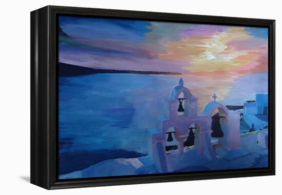 Santorini Greece View from Oia during Sunset-Markus Bleichner-Framed Stretched Canvas