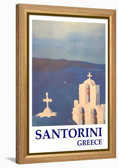 Santorini, Greece - View from Oia Retro Style-Markus Bleichner-Framed Stretched Canvas