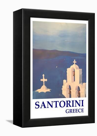 Santorini, Greece - View from Oia Retro Style-Markus Bleichner-Framed Stretched Canvas