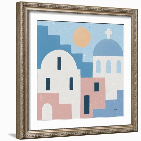 Santorini Summer I Sq-Moira Hershey-Framed Art Print