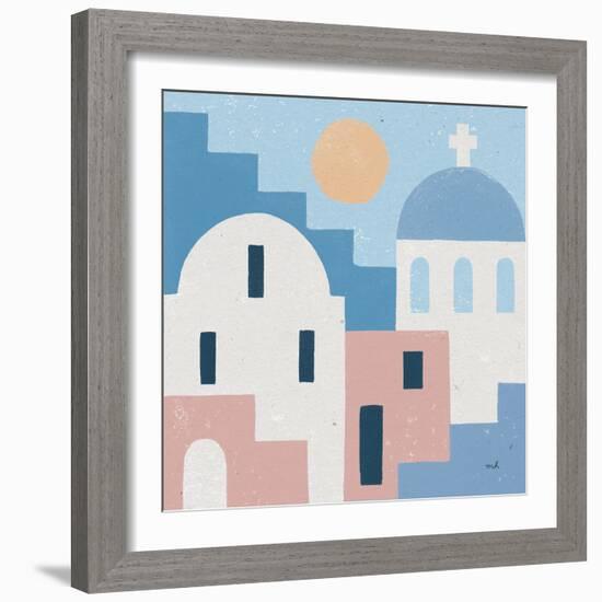 Santorini Summer I Sq-Moira Hershey-Framed Art Print