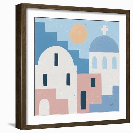 Santorini Summer I Sq-Moira Hershey-Framed Art Print