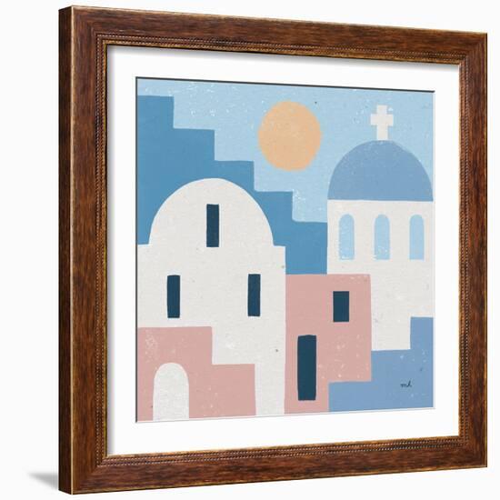 Santorini Summer I Sq-Moira Hershey-Framed Art Print