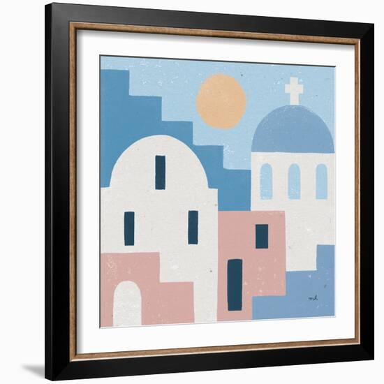 Santorini Summer I Sq-Moira Hershey-Framed Art Print