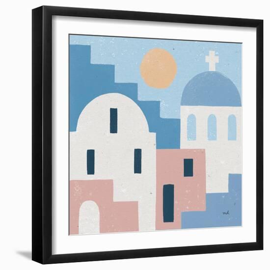 Santorini Summer I Sq-Moira Hershey-Framed Art Print