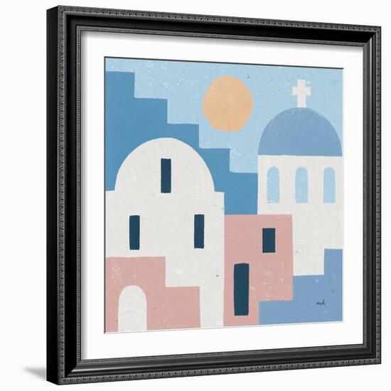 Santorini Summer I Sq-Moira Hershey-Framed Art Print