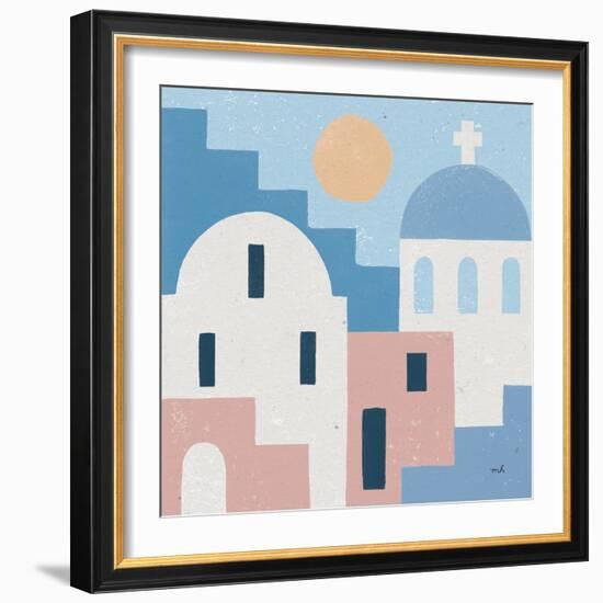 Santorini Summer I Sq-Moira Hershey-Framed Art Print