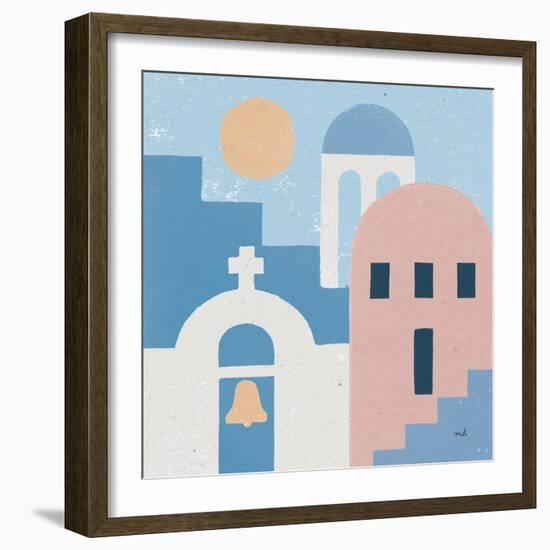 Santorini Summer II Sq-Moira Hershey-Framed Art Print