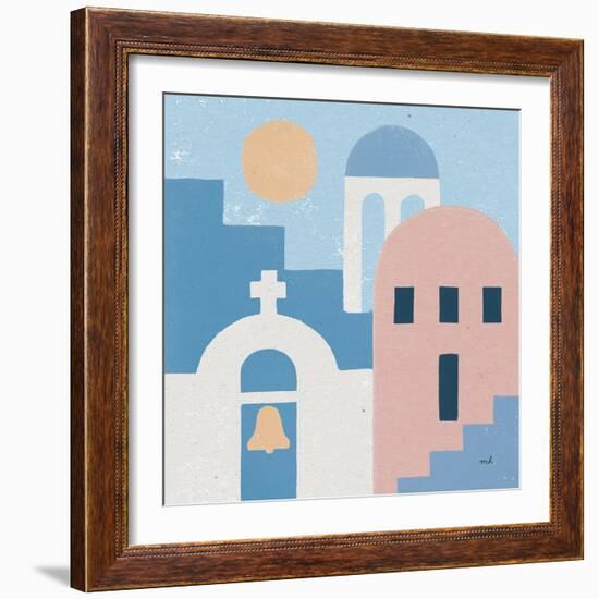 Santorini Summer II Sq-Moira Hershey-Framed Art Print