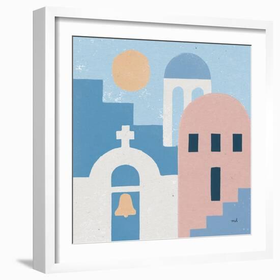 Santorini Summer II Sq-Moira Hershey-Framed Art Print