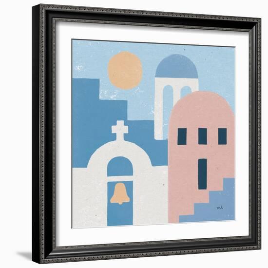 Santorini Summer II Sq-Moira Hershey-Framed Art Print