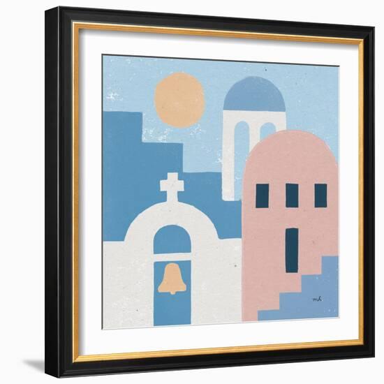 Santorini Summer II Sq-Moira Hershey-Framed Art Print