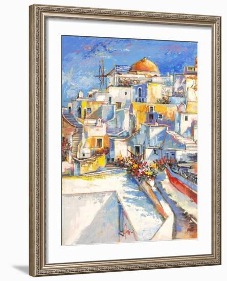 Santorini-Luigi Florio-Framed Art Print