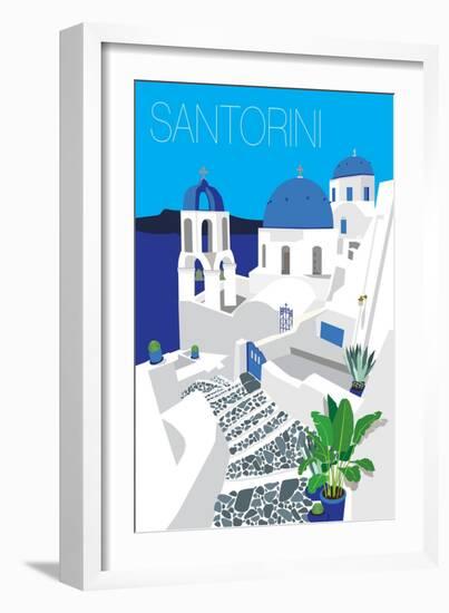 Santorini-Jen Bucheli-Framed Art Print