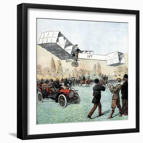 Santos-Dumont Making the First Powered Plane Flight in Europe, Paris, 1906-null-Framed Giclee Print