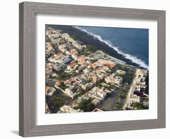 Sao Filipe from the Air, Fogo (Fire), Cape Verde Islands, Atlantic Ocean, Africa-Robert Harding-Framed Photographic Print