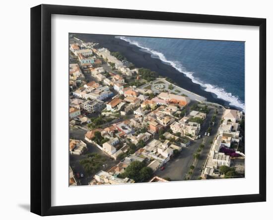 Sao Filipe from the Air, Fogo (Fire), Cape Verde Islands, Atlantic Ocean, Africa-Robert Harding-Framed Photographic Print