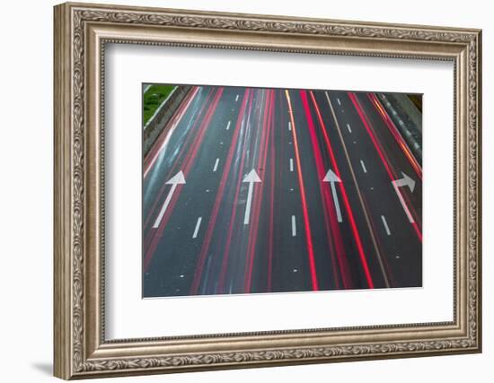 Sao Paulo Highway at Night, Brazil.-Jon Hicks-Framed Photographic Print