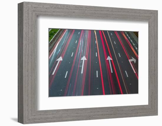 Sao Paulo Highway at Night, Brazil.-Jon Hicks-Framed Photographic Print