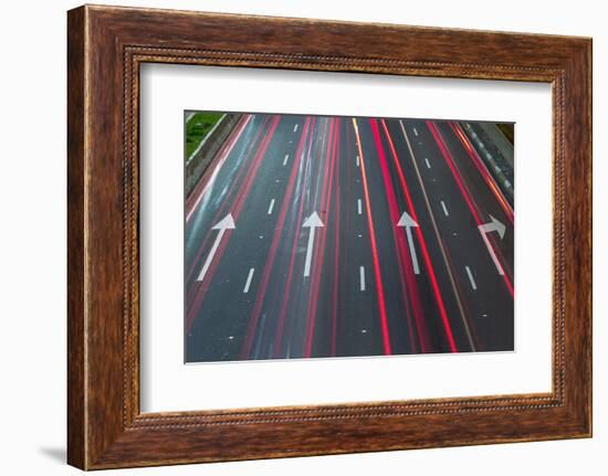 Sao Paulo Highway at Night, Brazil.-Jon Hicks-Framed Photographic Print