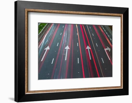 Sao Paulo Highway at Night, Brazil.-Jon Hicks-Framed Photographic Print