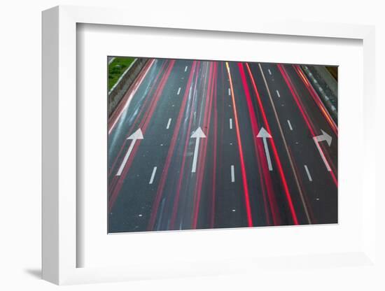 Sao Paulo Highway at Night, Brazil.-Jon Hicks-Framed Photographic Print