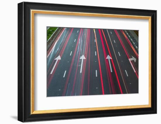 Sao Paulo Highway at Night, Brazil.-Jon Hicks-Framed Photographic Print