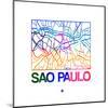 Sao Paulo Watercolor Street Map-NaxArt-Mounted Art Print