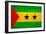 Sao Tome And Principe Flag Design with Wood Patterning - Flags of the World Series-Philippe Hugonnard-Framed Art Print