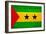 Sao Tome And Principe Flag Design with Wood Patterning - Flags of the World Series-Philippe Hugonnard-Framed Premium Giclee Print