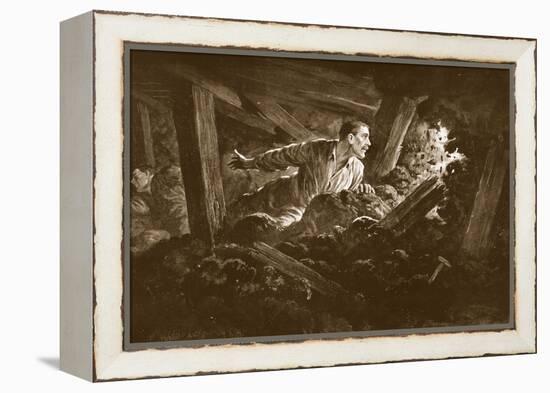 Sapper W. Hackett Refuses to Leave a Comrade Who Was Lying Seriously Injured in a Mine Gallery-Alfred Pearse-Framed Premier Image Canvas