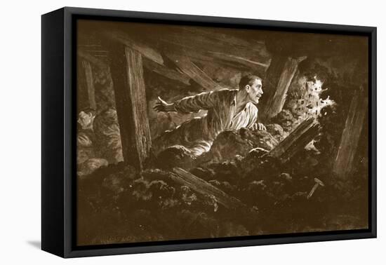 Sapper W. Hackett Refuses to Leave a Comrade Who Was Lying Seriously Injured in a Mine Gallery-Alfred Pearse-Framed Premier Image Canvas