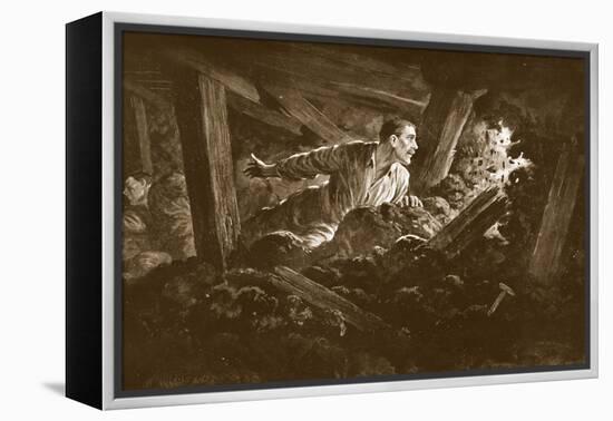 Sapper W. Hackett Refuses to Leave a Comrade Who Was Lying Seriously Injured in a Mine Gallery-Alfred Pearse-Framed Premier Image Canvas