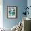 Sapphire Blooms I-Cat Tesla-Framed Giclee Print displayed on a wall